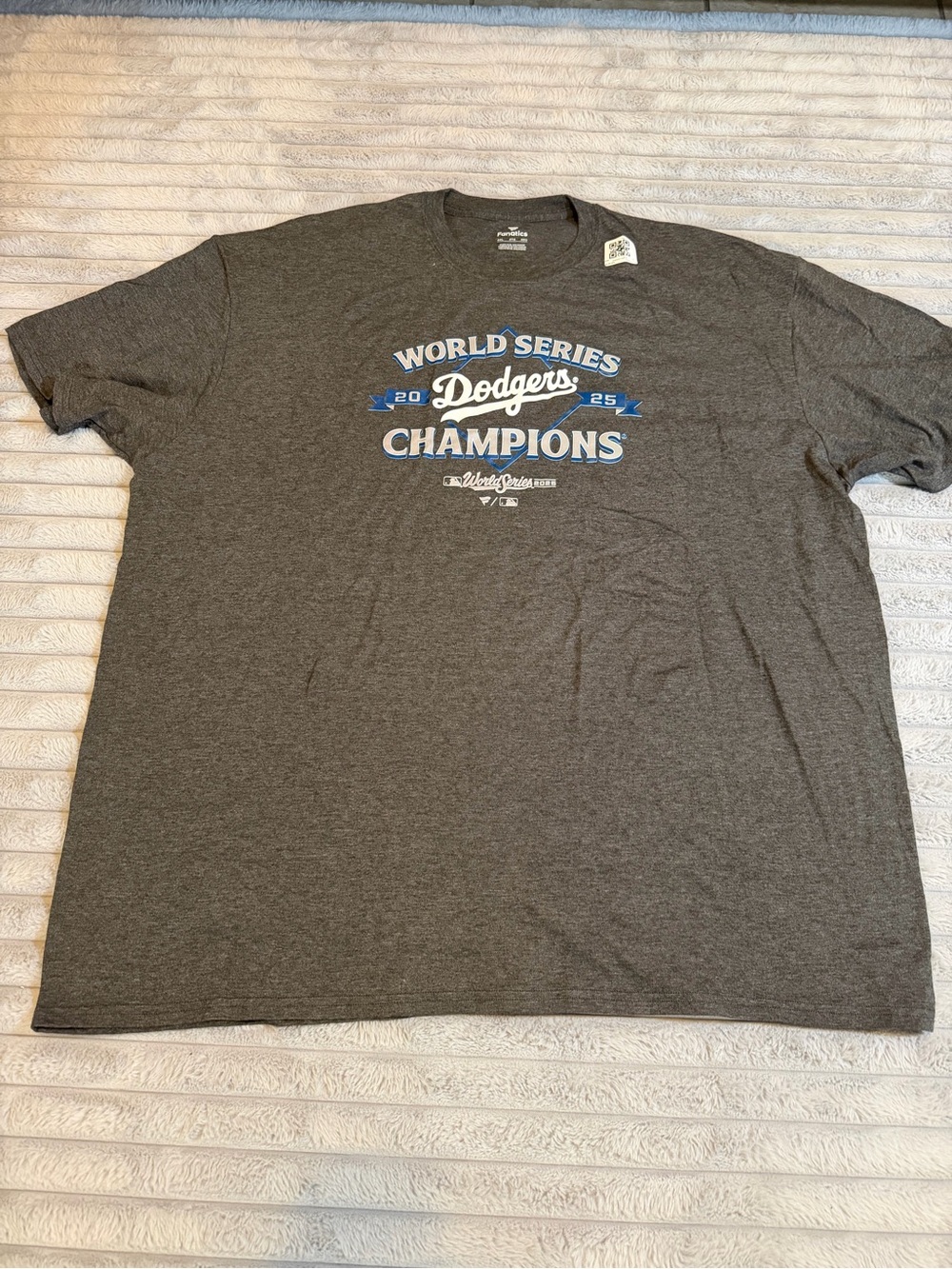 Fanatics Gray Los Angeles Dodgers World Series Champions Tee